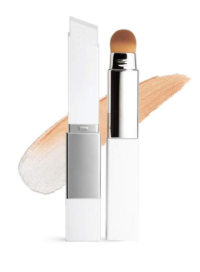 إيلهو كريم أساس متغير اللون، 2 في 1 كريم أساس كوري أبيض مزدوج الأطراف مع فرشاة، تغطية كاملة، مطابق للون البشرة، كريم أساس مرطب لإطلالة خالية من العيوب، (طبيعي) - Image 1